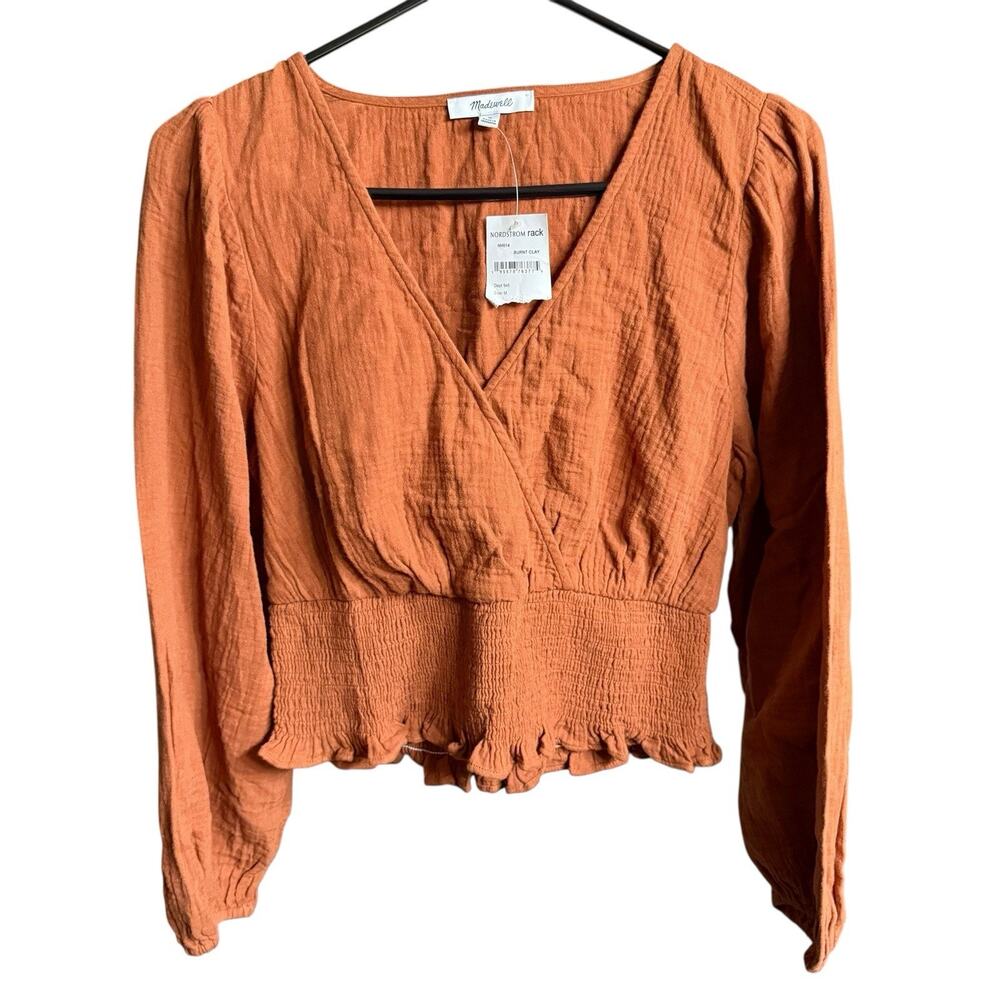 NWT Madewell Rust Orange Blouse